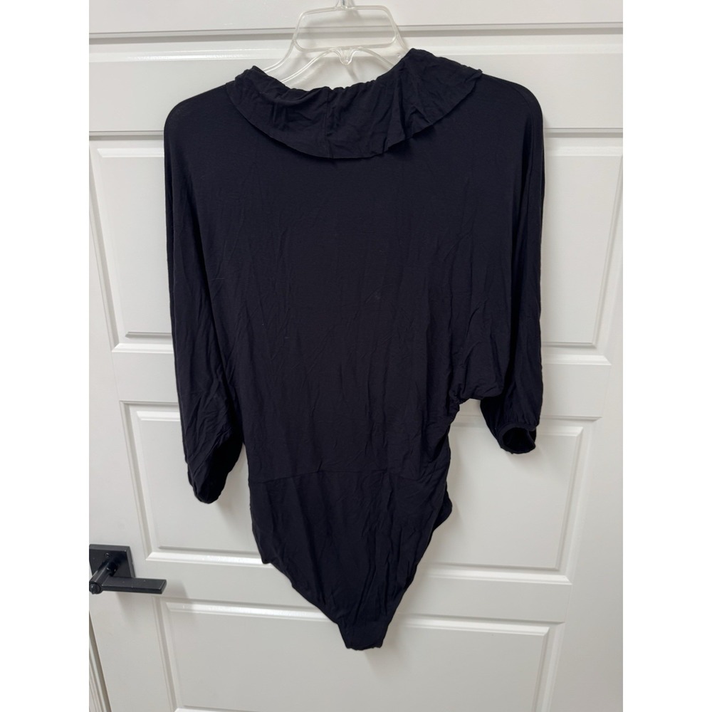 Rachel Zoe Women Black Nicole Ruffled V-Neck Body Suit XL EKB100 NWT - Picture 13 of 14